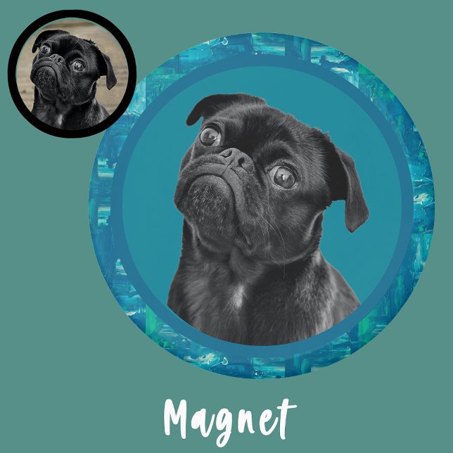 Cute Black Pug Face Charm | Unique Custom Dog Love Magnet (Skapare uppladdad)