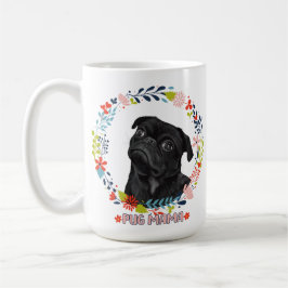 Cute Black Pug - Pug Mamma Kaffemugg
