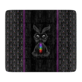 Cute Black Rabbit med Chakra Rainbow Soul