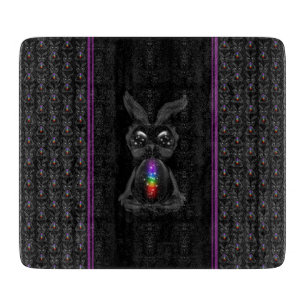 Cute Black Rabbit med Chakra Rainbow Soul