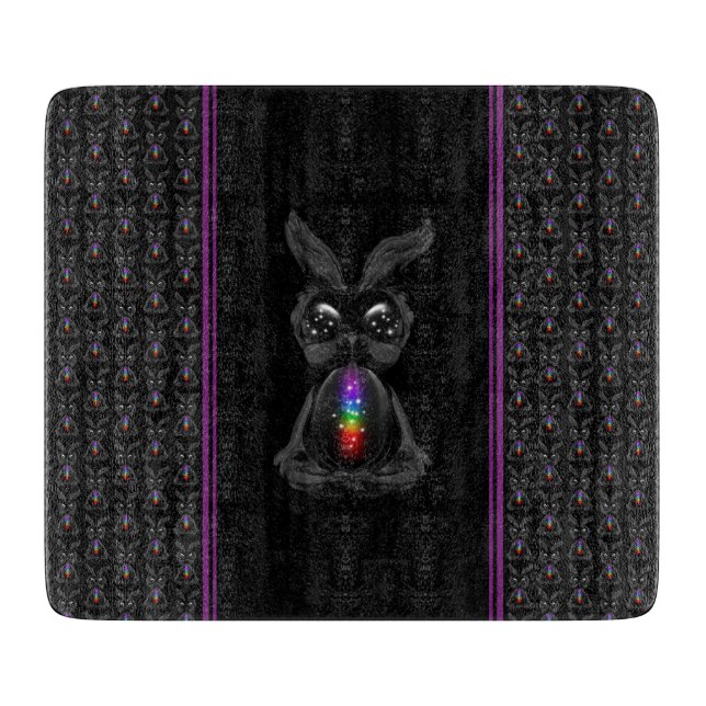 Cute Black Rabbit med Chakra Rainbow Soul (Framsidan)
