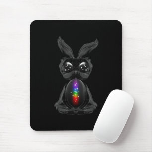 Cute Black Rabbit med Chakra Rainbow Soul Musmatta
