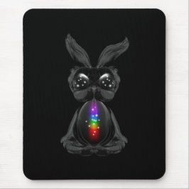 Cute Black Rabbit med Chakra Rainbow Soul Musmatta