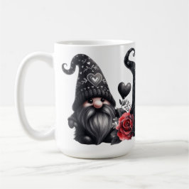 CUTE BLACK & RED ALLA HJÄRTANS DAG GNOMES KAFFEMUGG