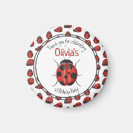 Cute Black Red Ladybug Mönster Tack Magnet