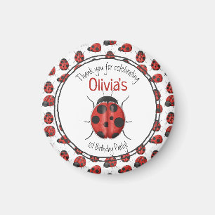Cute Black Red Ladybug Mönster Tack Magnet