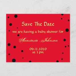 Cute Black Red Ladybug Spara datum babydusch Meddelande Vykort
