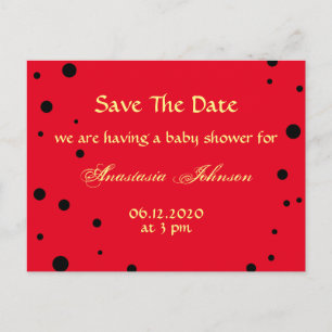 Cute Black Red Ladybug Spara datum babydusch Meddelande Vykort
