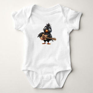 Cute Black Rocker Bird T Shirt