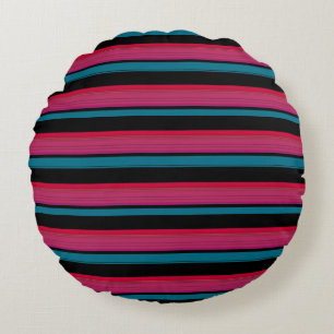 Cute Black rosa rand Rund Kudde