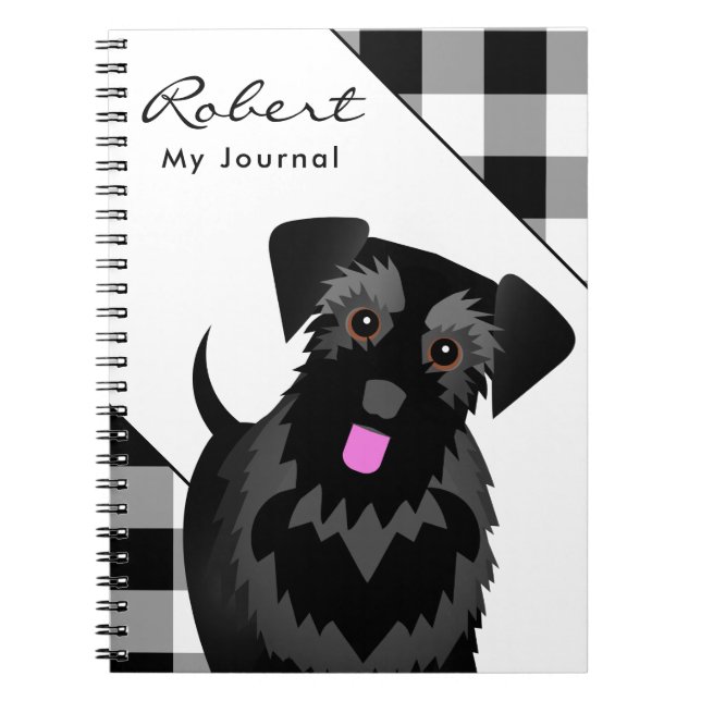 Cute Black Schnauzer bärbar dator Anteckningsbok (Framsidan)