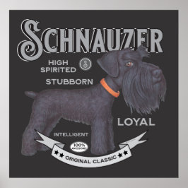 Cute Black Schnauzer Poster