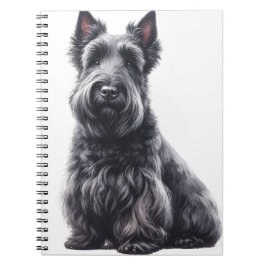 CUTE BLACK SCOTTISH TERRIER HUND ANTECKNINGSBOK