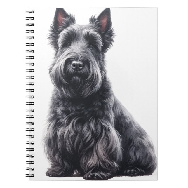 CUTE BLACK SCOTTISH TERRIER HUND ANTECKNINGSBOK (Framsidan)
