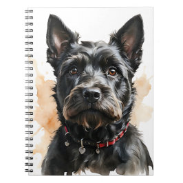CUTE BLACK SCOTTISH TERRIER HUND ANTECKNINGSBOK