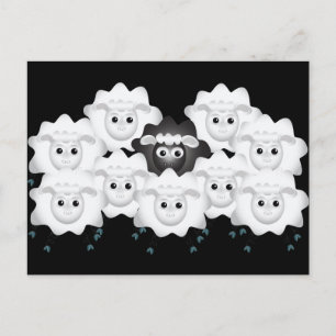 Cute Black Sheep i familjen Vykort