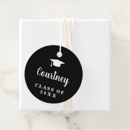 Cute Black Simple Mortar Board Modern Studenten Gåvor Etiketter