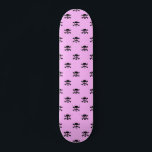 Cute Black Skull Mönster på Rosans bakgrund Mini Skateboard Bräda 18,5 Cm<br><div class="desc">Toppen svarta döskallar bildar mönster på rosa.</div>