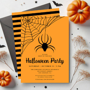Cute Black Spider Halloween fest Inbjudningar