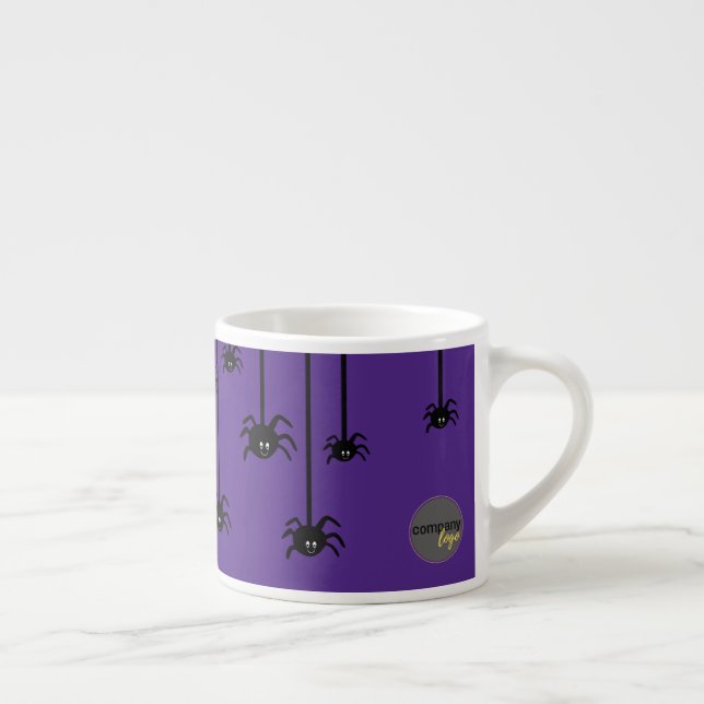CUTE BLACK SPIDERS HALLOWEEN Business LOGOTYP LILA Espressomugg (Höger)