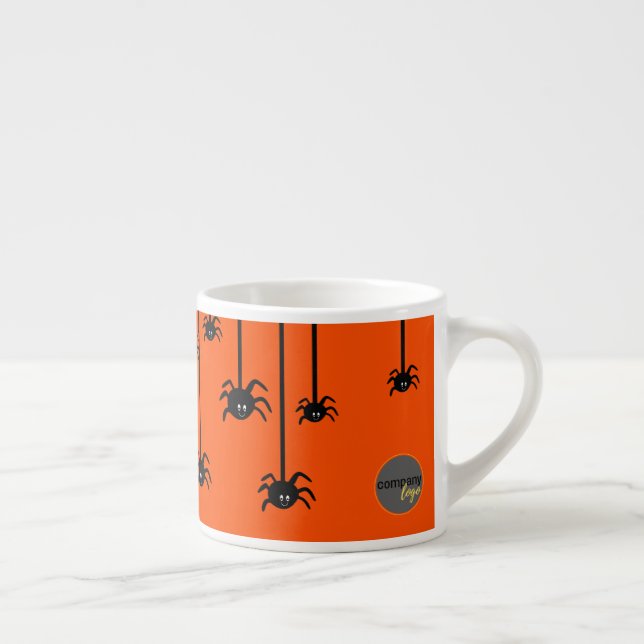 CUTE BLACK SPIDERS HALLOWEEN Business LOGOTYP ORAN Espressomugg (Höger)