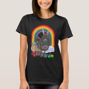 Cute Black Standard Pudel Påskägg Bunny Hund T Shirt