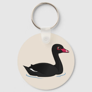 Cute Black Svan Nyckelring