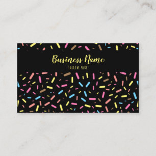 Cute Black Sweet Sprinkles Ice Cream Confectinery Visitkort