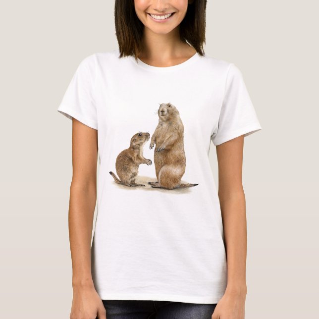 Cute Black-tailed Prairie Hund T-shirt (Framsida)