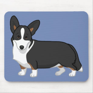Cute Black Tan Cardigan Welsh Corgi Hundälskare Musmatta