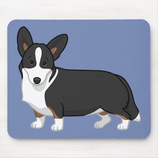 Cute Black Tan Cardigan Welsh Corgi Hundälskare Musmatta (Framsidan)