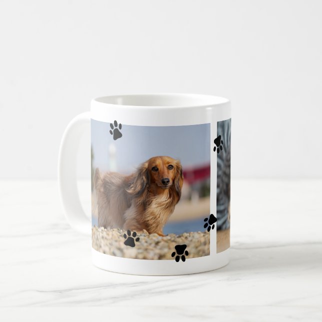 Cute Black Tass avtryck 2 Pet Photos Kaffemugg (Framsida vänster)