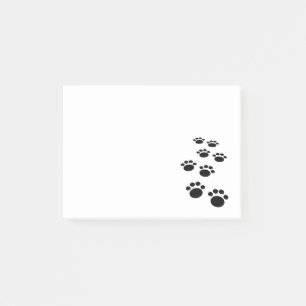 Cute Black Tecknad Pet Tass Trail Post-it Block