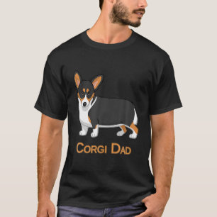 Cute Black Tricolor Pembroke Corgi Pappa Hundälsk T Shirt
