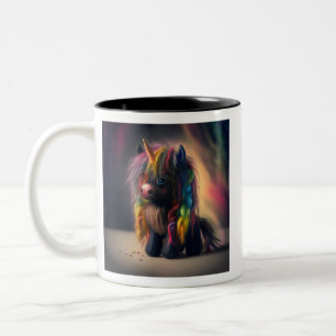 Cute Black Unicorn mugg