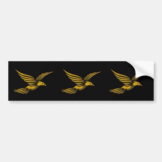 Cute Black vintage guld eagle mönster Bildekal (Framsidan)