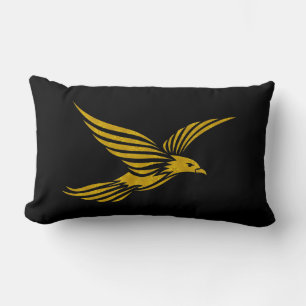 Cute Black vintage guld eagle mönster Lumbarkudde