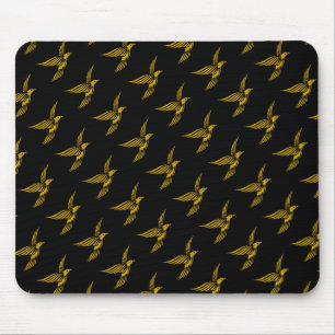 Cute Black vintage guld eagle mönster Musmatta