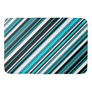 Cute black white aqua rand Fodral-Mate iPhone cas Badrumsmatta