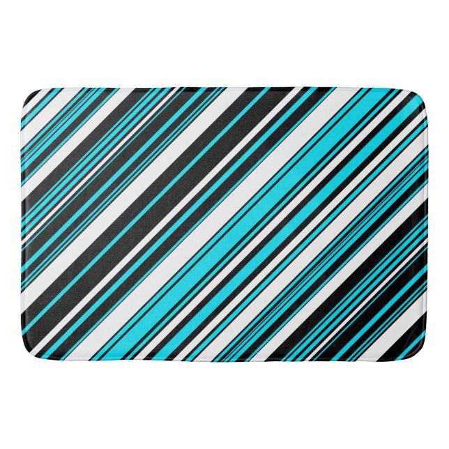 Cute black white aqua rand Fodral-Mate iPhone cas Badrumsmatta (Framsidan)