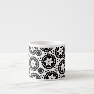 Cute Black white Blommor Espresso Mugg Espressomugg