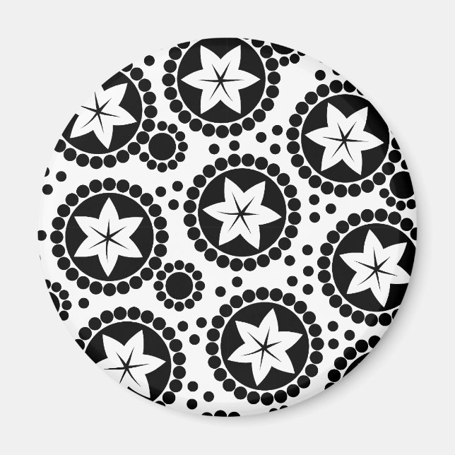 Cute Black white blommor iPhone magnet (Framsidan)