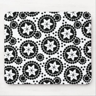 Cute black white blommor moussepad musmatta