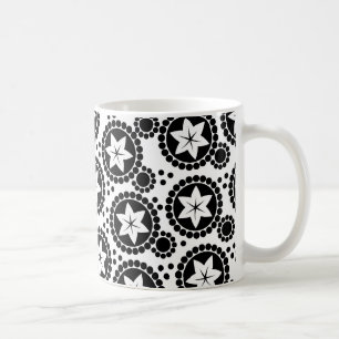 Cute Black white blommor mugg