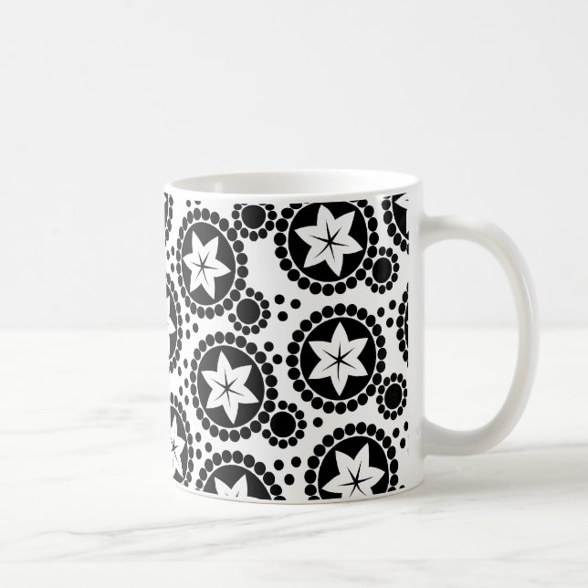 Cute Black white blommor mugg (Höger)