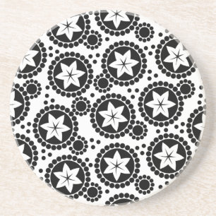 Cute Black white-blommor underlägg Sandsten