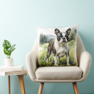 CUTE BLACK & WHITE BOSTON TERRIER PUPPY HUND KUDDE