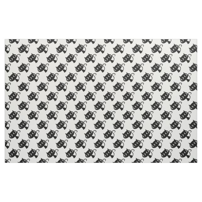 Cute Black white cat mönster Tyg (Fat Quarter)