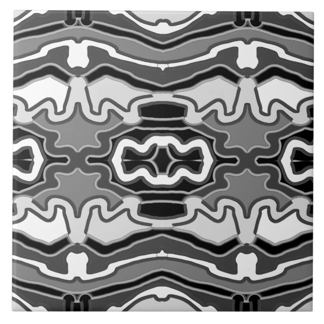 Cute black & white Classic mönster keramisk panel Kakelplatta (Framsidan)