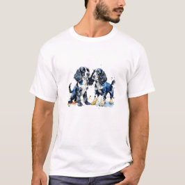 Cute Black White Cocker Spanska valpar hundälskare T Shirt